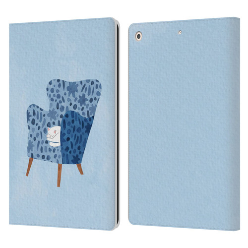 Planet Cat Arm Chair Cornflower Chair Cat Leather Book Wallet Case Cover For Apple iPad 10.2 2019/2020/2021