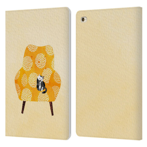 Planet Cat Arm Chair Honey Chair Cat Leather Book Wallet Case Cover For Apple iPad mini 4