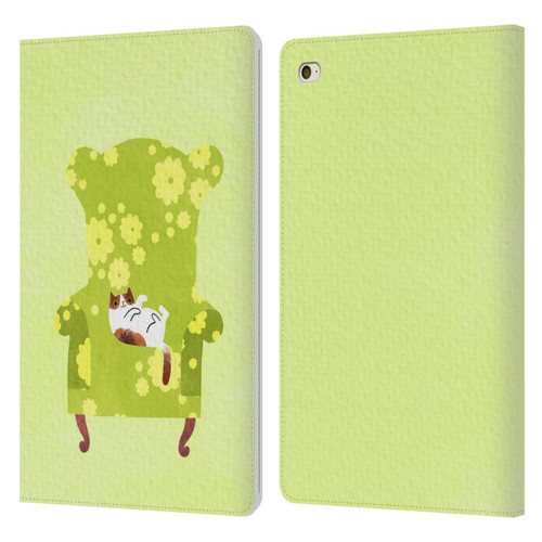 Planet Cat Arm Chair Lime Chair Cat Leather Book Wallet Case Cover For Apple iPad mini 4
