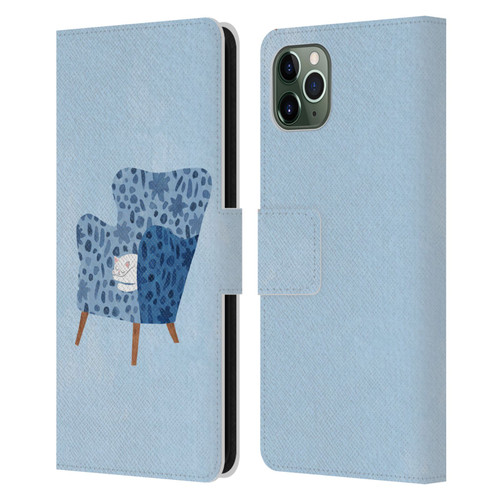 Planet Cat Arm Chair Cornflower Chair Cat Leather Book Wallet Case Cover For Apple iPhone 11 Pro Max
