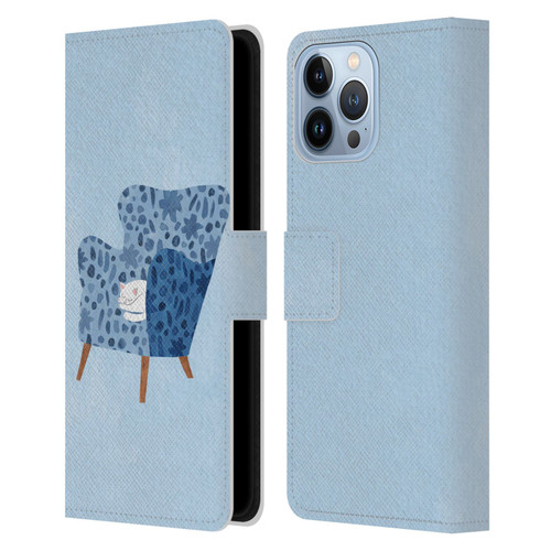Planet Cat Arm Chair Cornflower Chair Cat Leather Book Wallet Case Cover For Apple iPhone 13 Pro Max