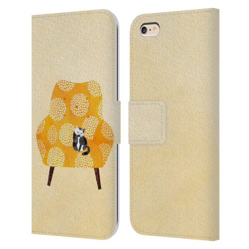 Planet Cat Arm Chair Honey Chair Cat Leather Book Wallet Case Cover For Apple iPhone 6 Plus / iPhone 6s Plus