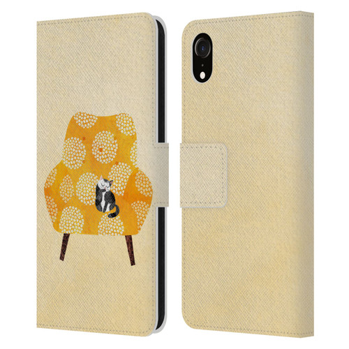 Planet Cat Arm Chair Honey Chair Cat Leather Book Wallet Case Cover For Apple iPhone XR