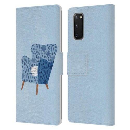 Planet Cat Arm Chair Cornflower Chair Cat Leather Book Wallet Case Cover For Samsung Galaxy S20 / S20 5G