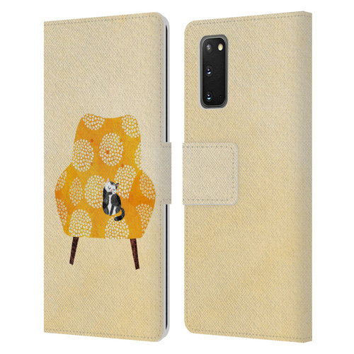 Planet Cat Arm Chair Honey Chair Cat Leather Book Wallet Case Cover For Samsung Galaxy S20 / S20 5G