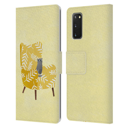 Planet Cat Arm Chair Mustard Chair Cat Leather Book Wallet Case Cover For Samsung Galaxy S20 / S20 5G
