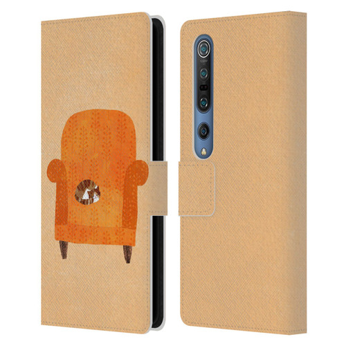 Planet Cat Arm Chair Orange Chair Cat Leather Book Wallet Case Cover For Xiaomi Mi 10 5G / Mi 10 Pro 5G