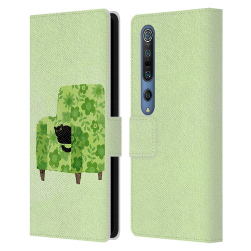 Planet Cat Arm Chair Pear Green Chair Cat Leather Book Wallet Case Cover For Xiaomi Mi 10 5G / Mi 10 Pro 5G