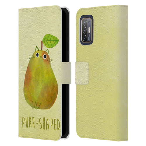 Planet Cat Puns Purr-shaped Leather Book Wallet Case Cover For HTC Desire 21 Pro 5G