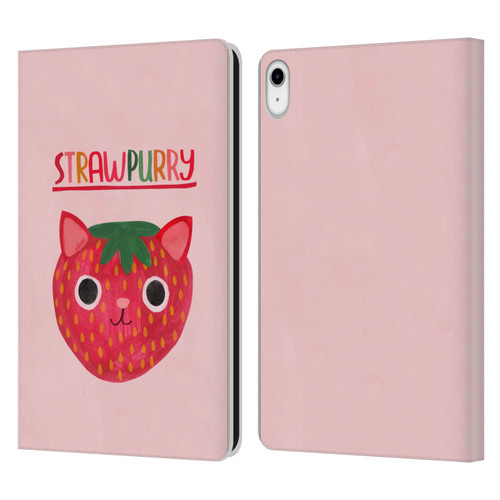 Planet Cat Puns Strawpurry Leather Book Wallet Case Cover For Apple iPad 10.9 (2022)