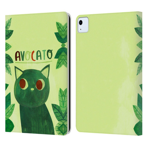 Planet Cat Puns Avocato Leather Book Wallet Case Cover For Apple iPad Air 2020 / 2022