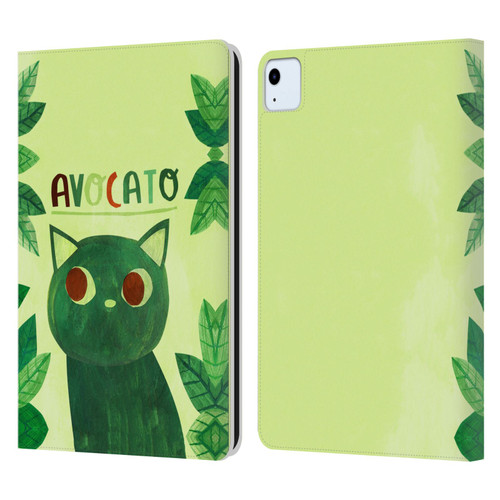 Planet Cat Puns Avocato Leather Book Wallet Case Cover For Apple iPad Air 11 2020/2022/2024