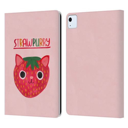 Planet Cat Puns Strawpurry Leather Book Wallet Case Cover For Apple iPad Air 2020 / 2022