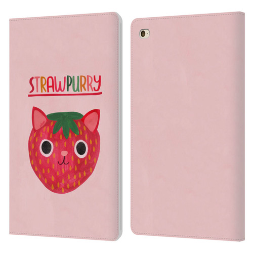 Planet Cat Puns Strawpurry Leather Book Wallet Case Cover For Apple iPad mini 4