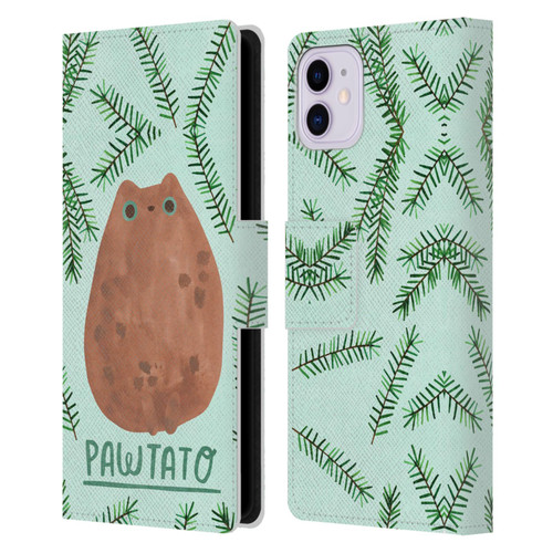 Planet Cat Puns Pawtato Leather Book Wallet Case Cover For Apple iPhone 11