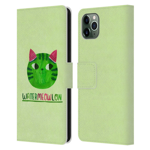 Planet Cat Puns Watermeowlon Leather Book Wallet Case Cover For Apple iPhone 11 Pro Max