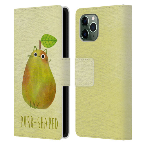 Planet Cat Puns Purr-shaped Leather Book Wallet Case Cover For Apple iPhone 11 Pro