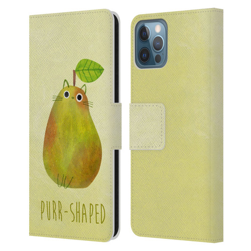 Planet Cat Puns Purr-shaped Leather Book Wallet Case Cover For Apple iPhone 12 / iPhone 12 Pro