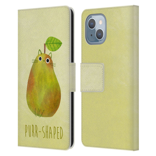 Planet Cat Puns Purr-shaped Leather Book Wallet Case Cover For Apple iPhone 14