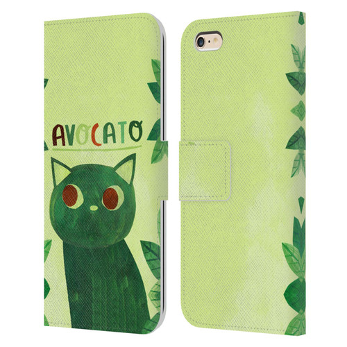 Planet Cat Puns Avocato Leather Book Wallet Case Cover For Apple iPhone 6 Plus / iPhone 6s Plus