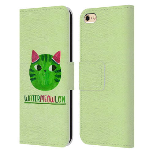 Planet Cat Puns Watermeowlon Leather Book Wallet Case Cover For Apple iPhone 6 / iPhone 6s