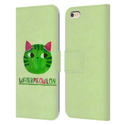 Planet Cat Puns Watermeowlon Leather Book Wallet Case Cover For Apple iPhone 6 Plus / iPhone 6s Plus
