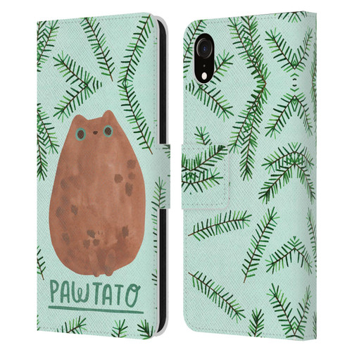 Planet Cat Puns Pawtato Leather Book Wallet Case Cover For Apple iPhone XR