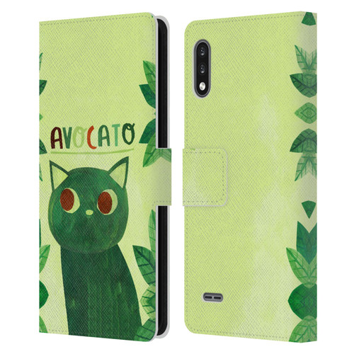 Planet Cat Puns Avocato Leather Book Wallet Case Cover For LG K22