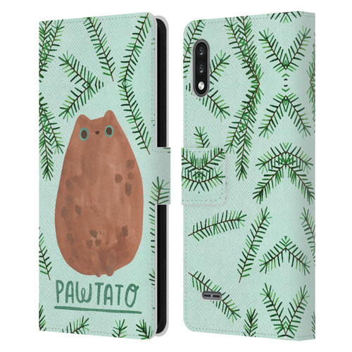 Planet Cat Puns Pawtato Leather Book Wallet Case Cover For LG K22