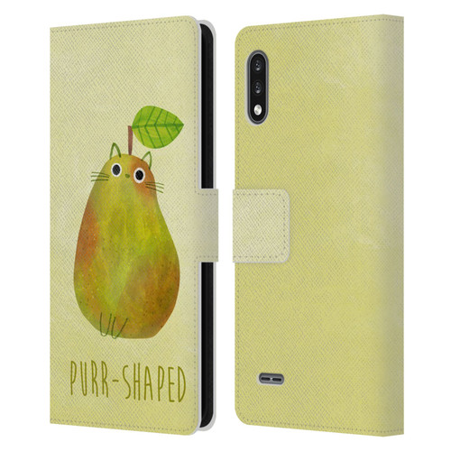 Planet Cat Puns Purr-shaped Leather Book Wallet Case Cover For LG K22