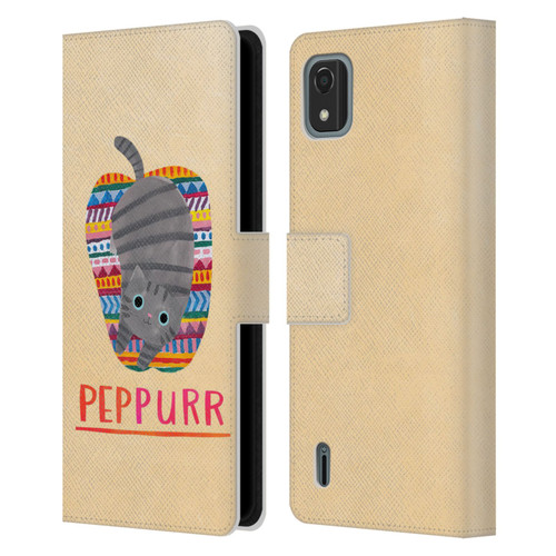 Planet Cat Puns Peppur Leather Book Wallet Case Cover For Nokia C2 2nd Edition