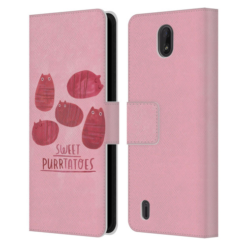 Planet Cat Puns Sweet Purrtatoes Leather Book Wallet Case Cover For Nokia C01 Plus/C1 2nd Edition