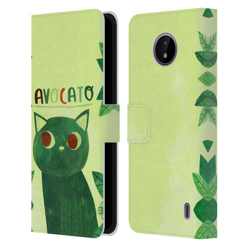 Planet Cat Puns Avocato Leather Book Wallet Case Cover For Nokia C10 / C20