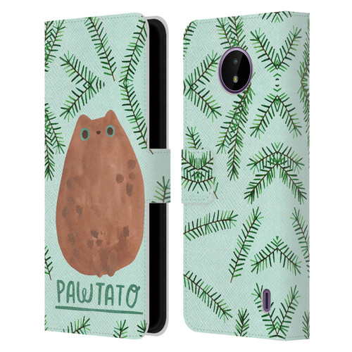 Planet Cat Puns Pawtato Leather Book Wallet Case Cover For Nokia C10 / C20