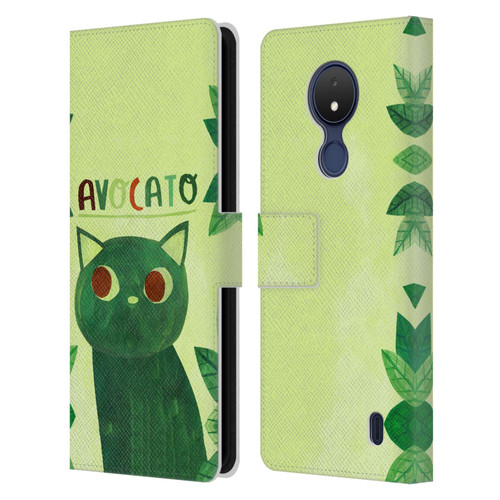 Planet Cat Puns Avocato Leather Book Wallet Case Cover For Nokia C21