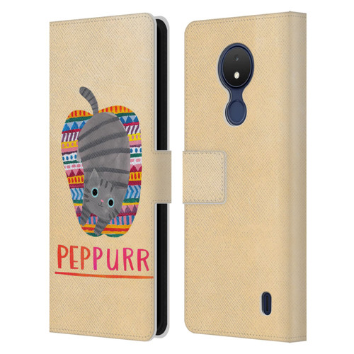 Planet Cat Puns Peppur Leather Book Wallet Case Cover For Nokia C21