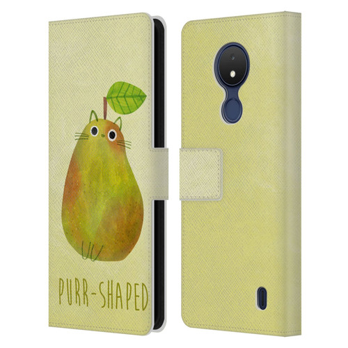 Planet Cat Puns Purr-shaped Leather Book Wallet Case Cover For Nokia C21