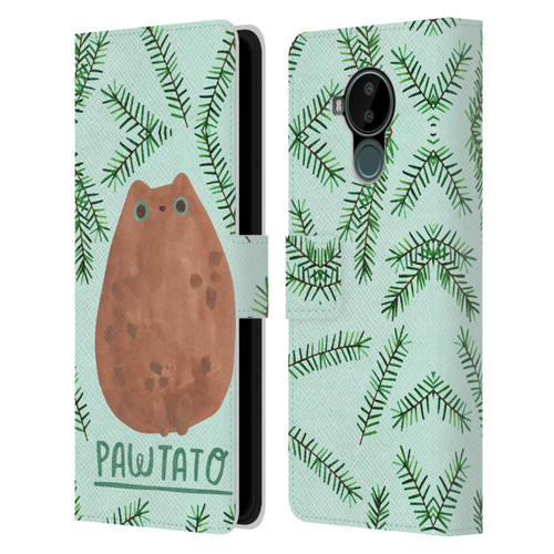 Planet Cat Puns Pawtato Leather Book Wallet Case Cover For Nokia C30