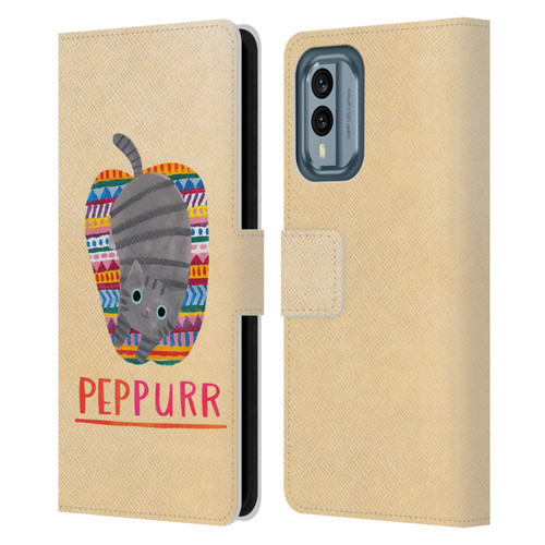 Planet Cat Puns Peppur Leather Book Wallet Case Cover For Nokia X30