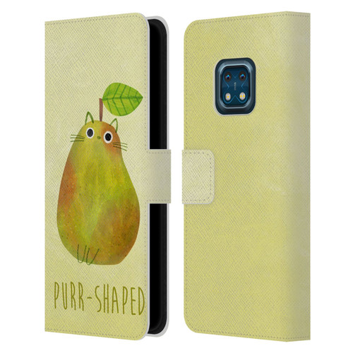 Planet Cat Puns Purr-shaped Leather Book Wallet Case Cover For Nokia XR20