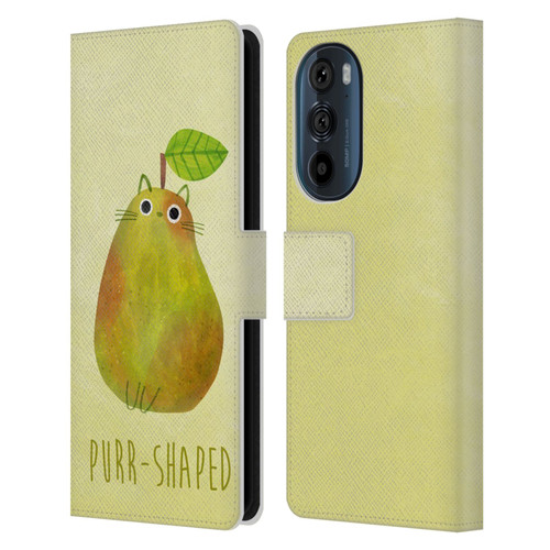 Planet Cat Puns Purr-shaped Leather Book Wallet Case Cover For Motorola Edge 30