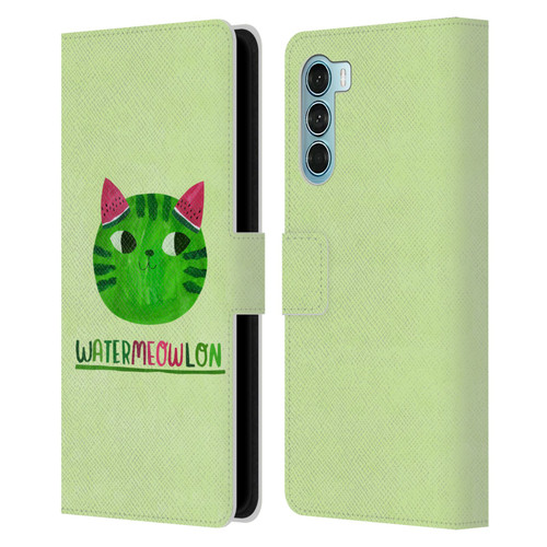 Planet Cat Puns Watermeowlon Leather Book Wallet Case Cover For Motorola Edge S30 / Moto G200 5G
