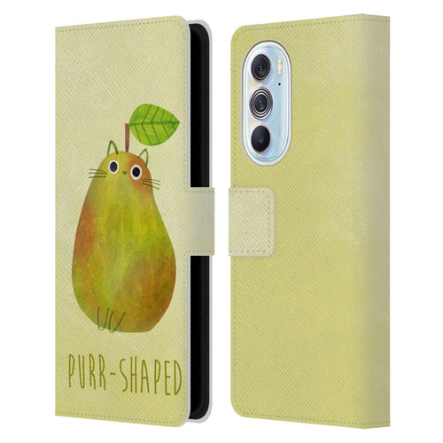 Planet Cat Puns Purr-shaped Leather Book Wallet Case Cover For Motorola Edge X30