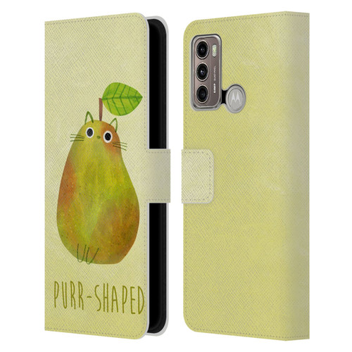 Planet Cat Puns Purr-shaped Leather Book Wallet Case Cover For Motorola Moto G60 / Moto G40 Fusion
