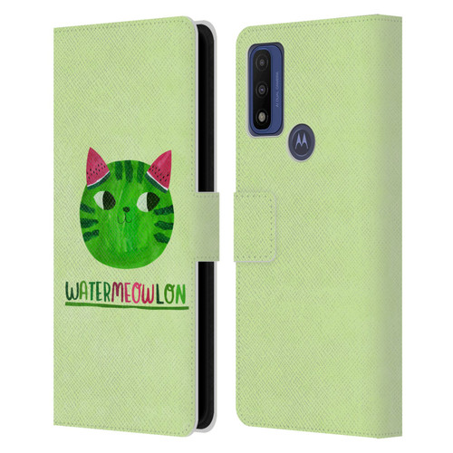 Planet Cat Puns Watermeowlon Leather Book Wallet Case Cover For Motorola G Pure