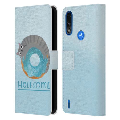 Planet Cat Puns Holesome Leather Book Wallet Case Cover For Motorola Moto E7 Power / Moto E7i Power