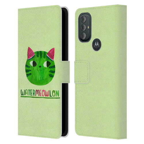 Planet Cat Puns Watermeowlon Leather Book Wallet Case Cover For Motorola Moto G10 / Moto G20 / Moto G30