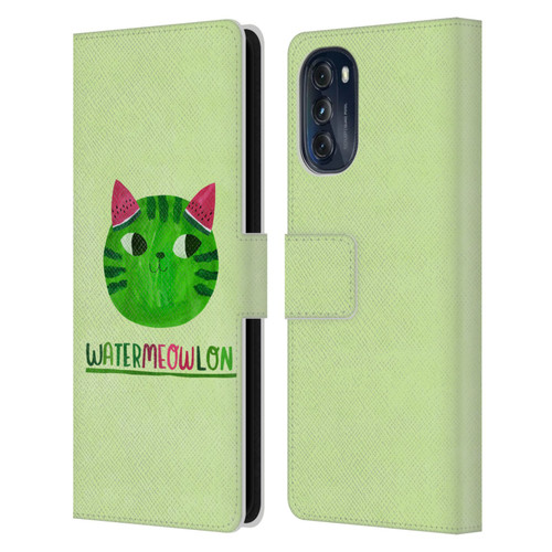 Planet Cat Puns Watermeowlon Leather Book Wallet Case Cover For Motorola Moto G (2022)