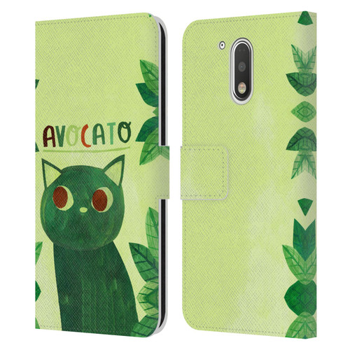 Planet Cat Puns Avocato Leather Book Wallet Case Cover For Motorola Moto G41