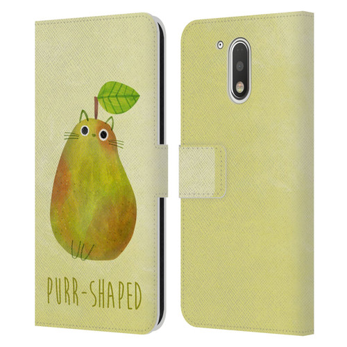 Planet Cat Puns Purr-shaped Leather Book Wallet Case Cover For Motorola Moto G41